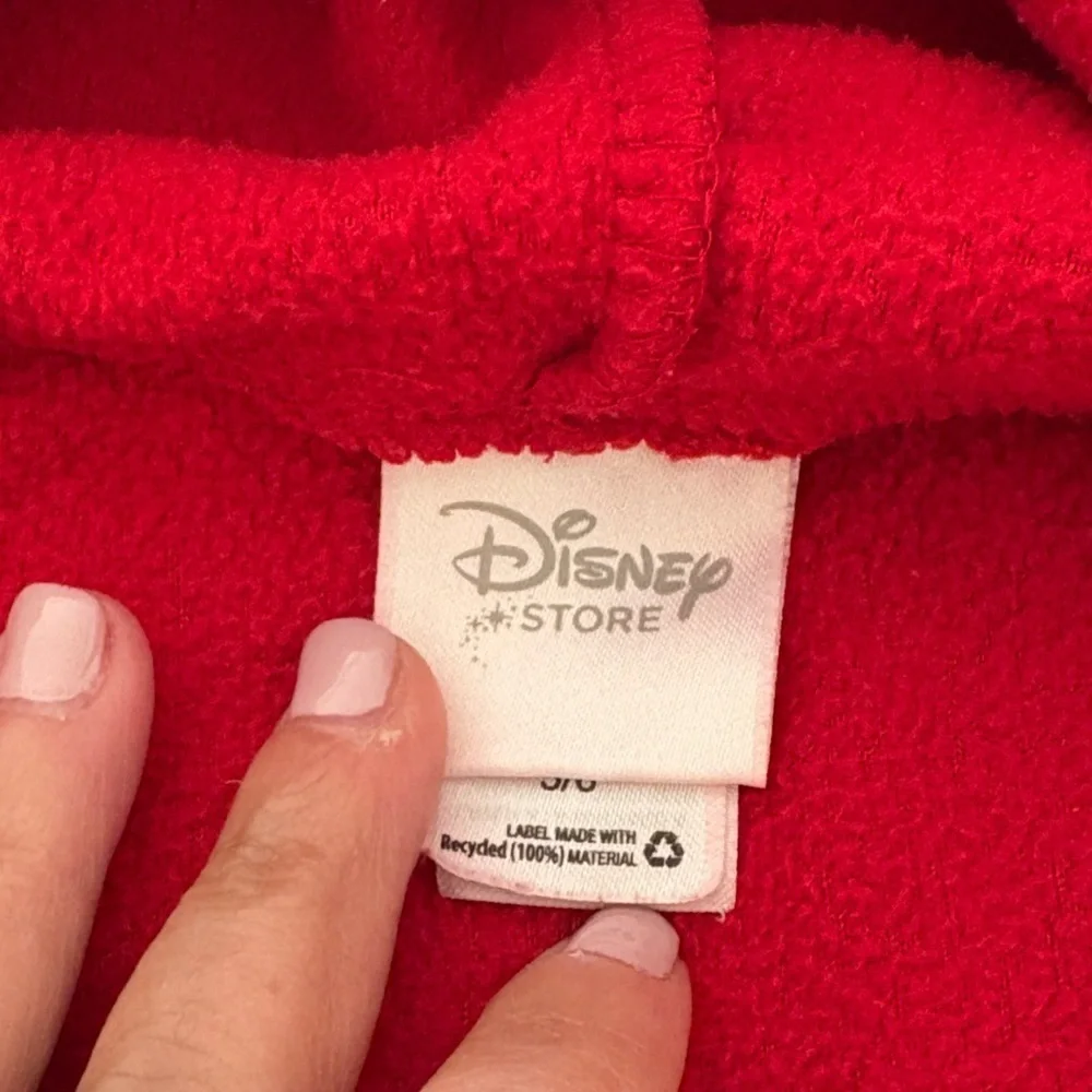Gently Loved Red Hooded Robe with Embroidered Snowman & Vintage Mickey “Unisex”